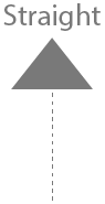 Unselectable arrow pointing straight, but grayed out