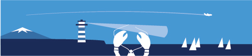 illustration of a plane flying over water
