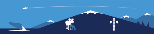 illustration of a plane flying over a mountain