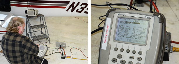 ADS-B ground testing equipment in use