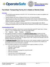 Fact Sheet: Transporting Fuel by Air in Alaska or Remote Areas