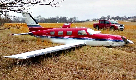 Damaged plane