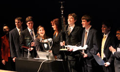 Students receiving and award