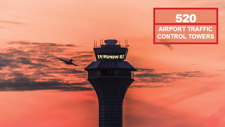 520 airport traffic control towers