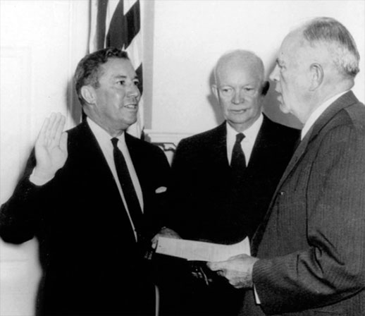 November 1, 1958: Elwood R. Quesada takes the oath as FAA's first Administrator.