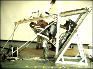 "Photo of 14g structural plus lumbar load test setup"