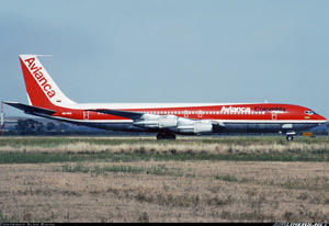 "Photo of an Avianca 707 on the tarmac Photo copyright Aldo Bidini - used with permission"