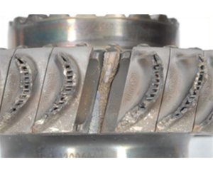 "First-stage turbine wheel failure"