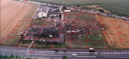 "Aerial photo of crash site"