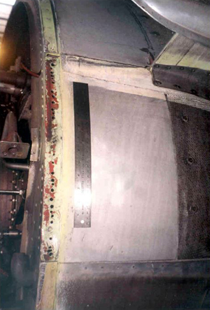"Photo showing the position of the wear strip"