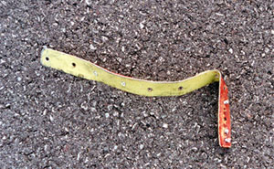 "Photo of thrust reverser wear strip found on runway"