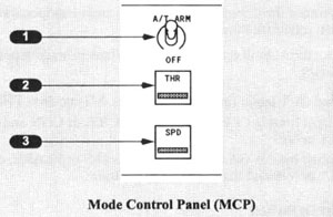 "Diagram of Auto-throttle Arm Switches"