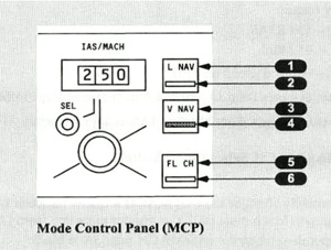 "Diagram of VNAV Select Switches on MCP"