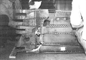 "Photo of separation of Dan-Air right side stabilizer. Accident investigation photo."