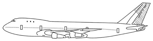 "Graphic of the empennage structure that departed the airplane"