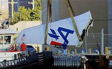 "Operations to Recover Fin from Jamaica Bay - NTSB Photo"
