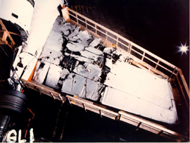 "Photo of Right Horizontal Stabilizer Showing Damage"