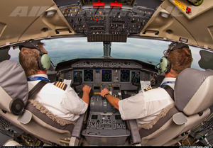 "Photo of Bombardier DHC-8-402 Q400 Cockpit Photo copyright Sebastian Elijasz - used with permission"