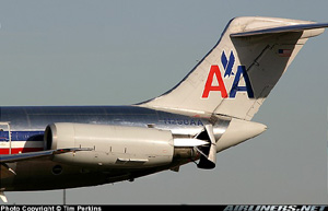 "American Airlines MD-80 with thrust reversers deployed Photo copyright Tim Perkins - used with permission"