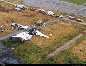 "Photo 1 of American Airlines Flight 1420 crash site -NTSB"