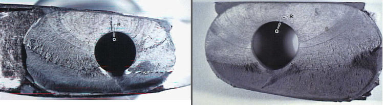 "Photo of inboard piece of fracture spar (left), outboard piece of fracture spar (right) - NTSB Docket Photos"