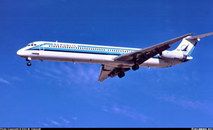 "Photo of accident airplane in Republic Airlines livery on landing approach Photo copyright Ellis M. Chernoff - used with permission"