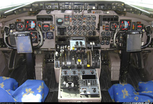 "Photo of a typical DC-9-82 flight deck in daylight Photo copyright Mutha - used with permission "
