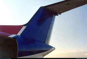 "Photo of the left leading edge of an Embraer EMB-120 from ground level Photo Copyright Antonio Saraiva - used with permission"