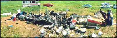 "Photo of wreckage of Continental Express Flight 2574"