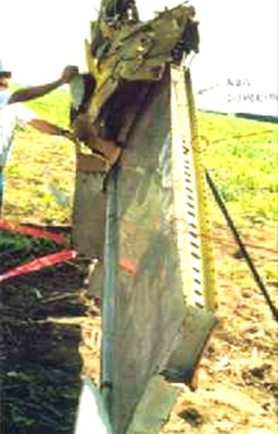 "Photo of the left side of the horizontal stabilizer"