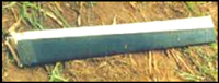 "Photo of the left side leading edge and deice boot"