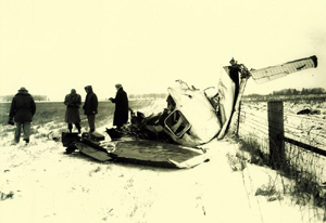 "Photo of Beechcraft Model 35 Bonanza crash scene"