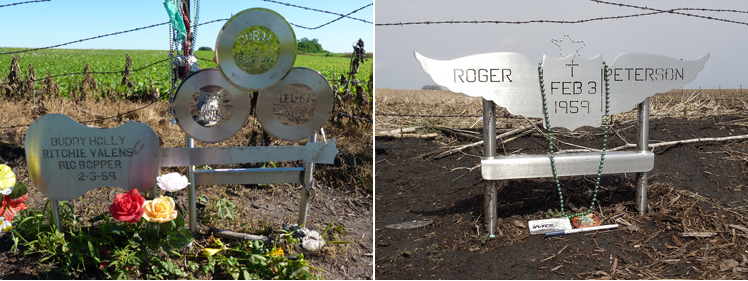"Photos of memorials placed at the accident site"