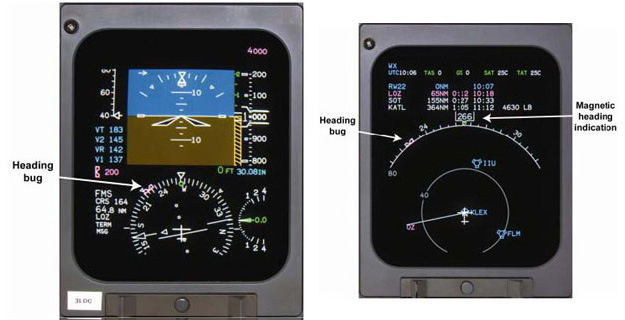"Photo of CL-600 Primary Flight Display (left), Multifunction Display (right)"