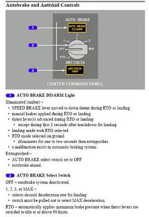"Diagram of Autobrake Control Switch Excerpted from Boeing Operations Manual"
