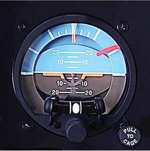 "Photo of R44 II Attitude Display Indicator Photo used with permission - Robinson Helicopter"