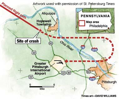 "Diagram of USAir Flight 427 Flight Map"