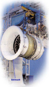 "Photo of similar GEAE engine on test stand"