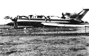 "Post crash photo of left side of airplane"