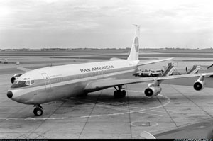"Photo of Pan American Boeing 707 Photo copyright Nils Rosenberg - used with permission"