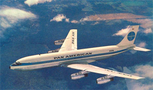 "Pan American 707-121 post card photo"