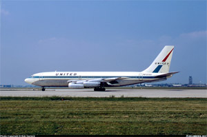 "Photo of United Boeing 720-022 N7213U involved in upset near O’ Neill, Nebraska Photo copyright Bob Garrard - used with permission"