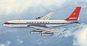 "Northwest Airlines Boeing 720B Post Card Photo"