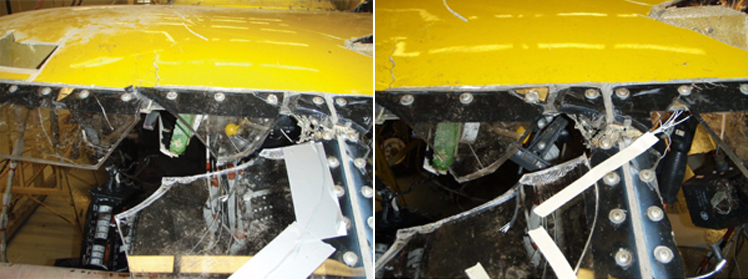 "Photos of PHI N748P windshield reconstruction"