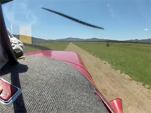 "Screenshot from accident airplane video during takeoff roll"