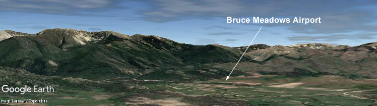 "Google Earth image of Bruce Meadows Airport"
