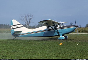 "Photo of Stinson 108 accident aircraft as it appeared in Canadian registry before it became N773C in the U.S. Photo copyright Gary Vincent - used with permission"