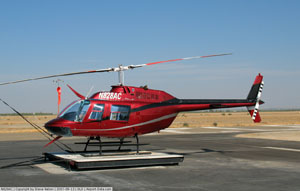 "Photo of Bell 206B-3, N828AC Photo copyright Steve Nation - used with permission"
