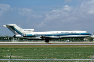 "Photo of Eastern 727-225, N8845E landing at Miami in February 1974 Photo copyright Bob Garrard - used with permission"