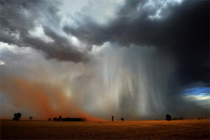 "Photo of a microburst, showing outflow"